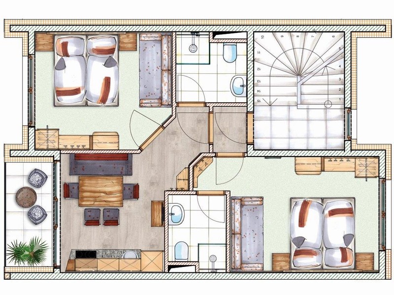 Apartments for 4 to 7 people